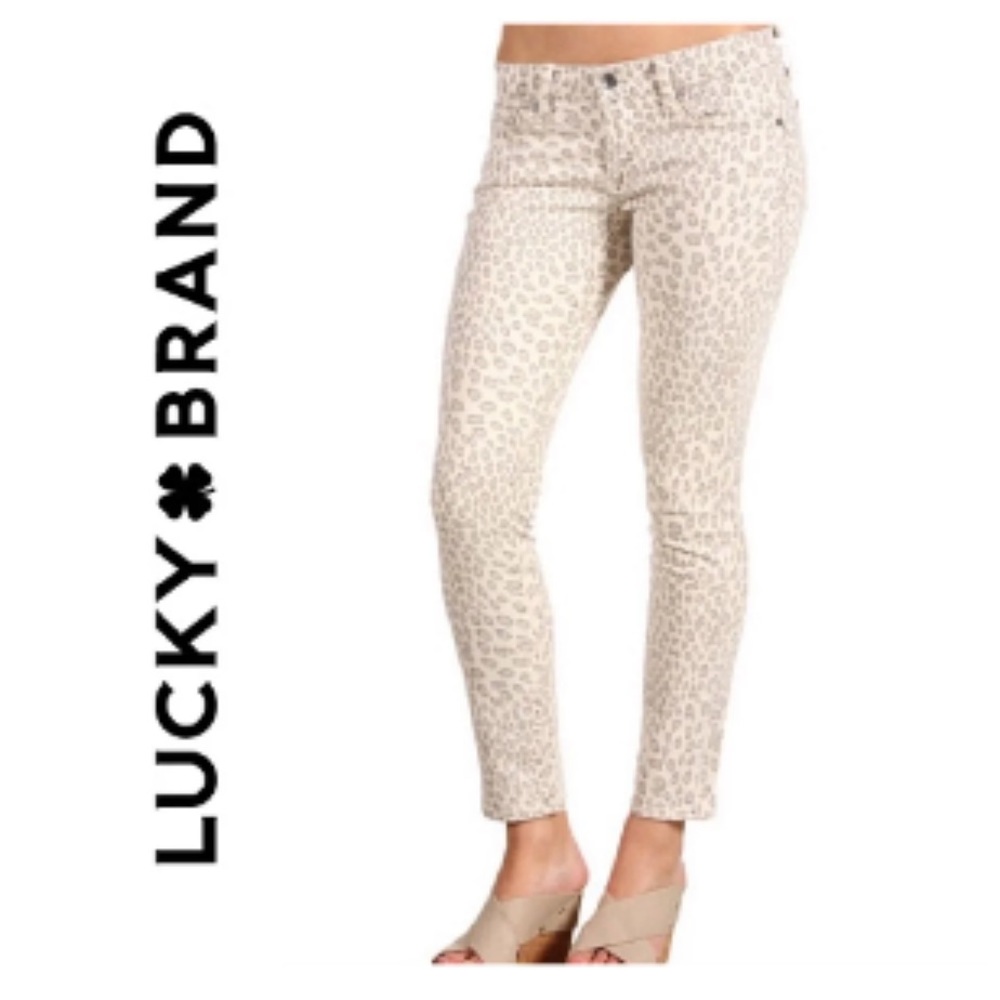 Lucky Brand Legend Women's size 4/27 Multicolor Leopard Denim Sofia Capri Jeans